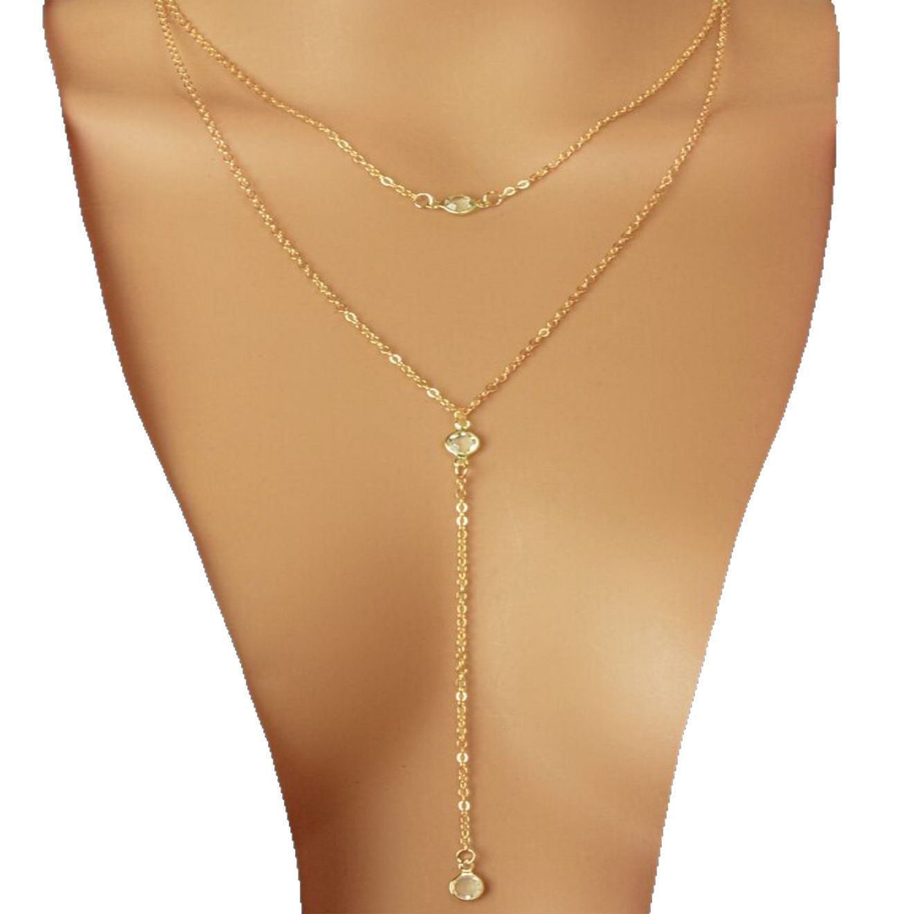 Female Versatile Metal Chain Long Holiday Necklace